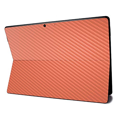 Image of MightySkins Carbon Fiber Skin for Microsoft Surface Pro X - Solid Salmon | Textured Carbon Fiber Finish | Easy to Apply, Remove, and Change Styles | Made in The USA