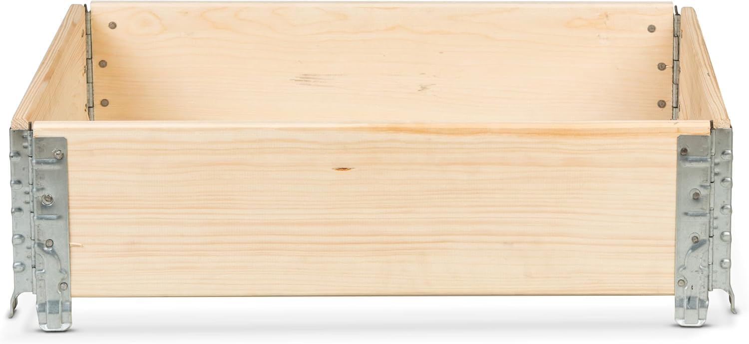 rg-vertrieb 9X Palettenrahmen Aufsatzrahmen Holz für Europalette, Hochbeet Rahmen Faltbar, Stapelrahmen für Garten & Lager 120x80x19cm Natur