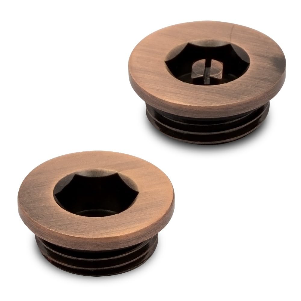 Valve Kings Antique Copper Bleed Valve & Blanking Plug Set For Radiators & Towel Rails ½" Bsp