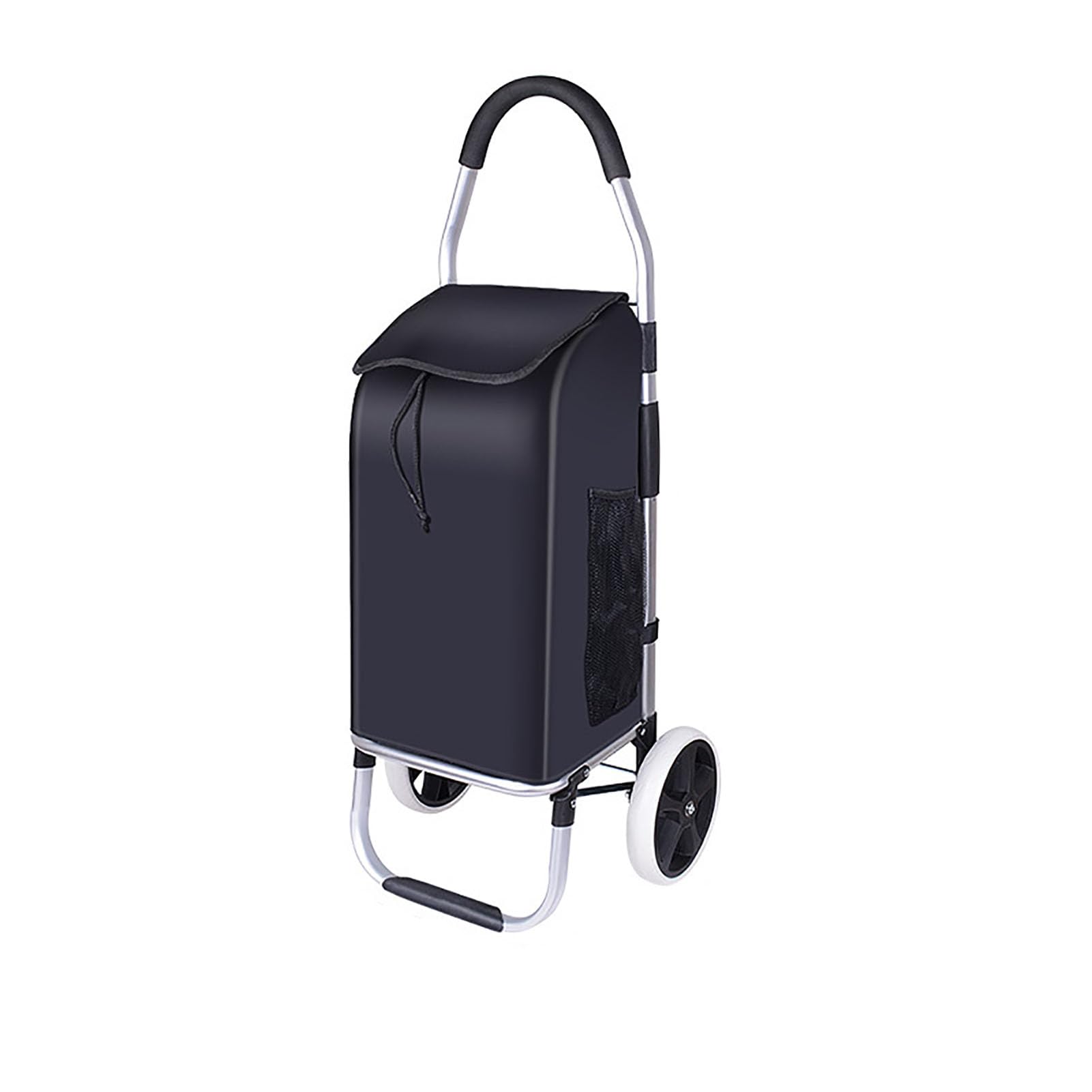 JYHCD Foldable Shopping Trolley, 2-Wheel Design for Grocery Transport, Portable Pull Cart for Daily Errands, Outdoor Market and Household Shopping with Large Capacity Storage Bag
