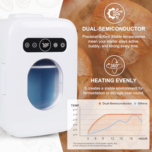 Image of Sourdough Home with Window, Sourdough Starter Home with 41-122F Accurate Temperature Control, Enhanced Capacity, Energy-Saving & Quiet Operation, Great for Making & Storing Sourdough Starter