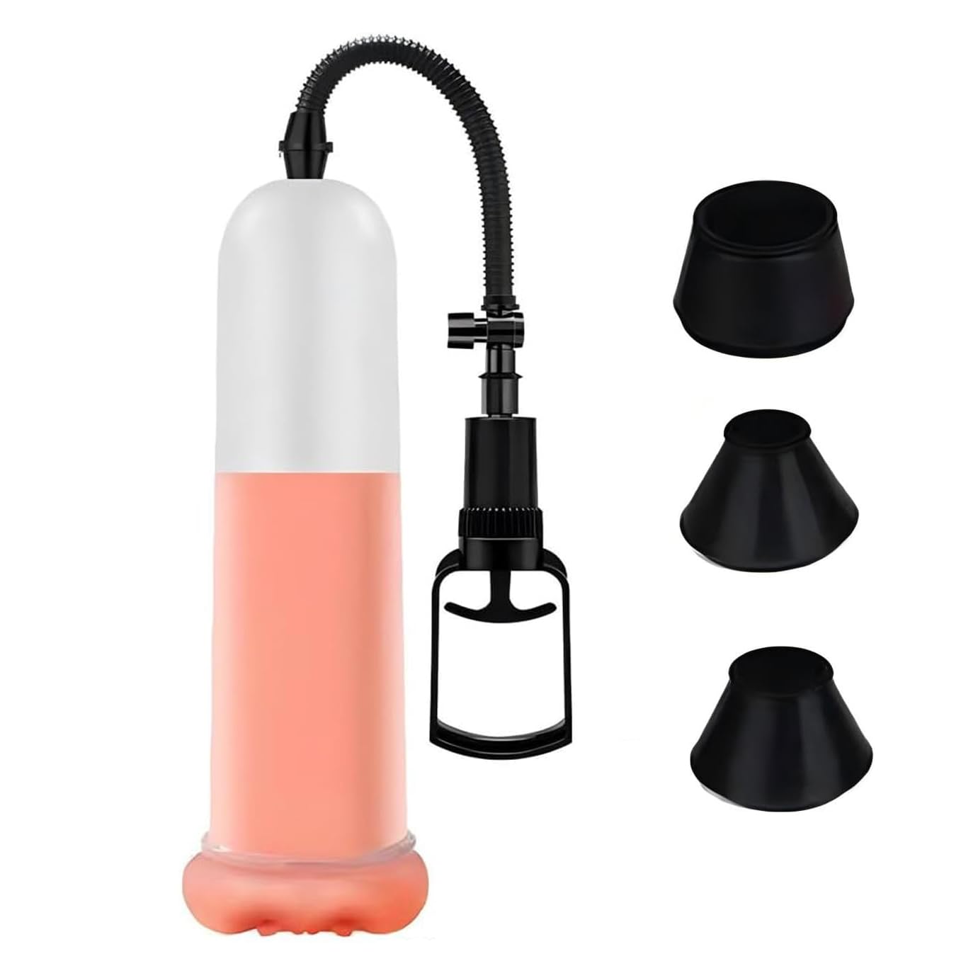 Pompa per Pene da Uomo con 3 Manicotti in Silicone - Vakuumpumpe per Erezione, Stimolazione e Potenza, Set Erotico