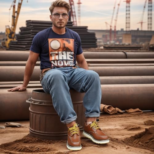 Men's 4" Soft Toe Leather Work Boots - SureTrack EH, Non-Slip, Durable, and Breathable Oxford Design,829943