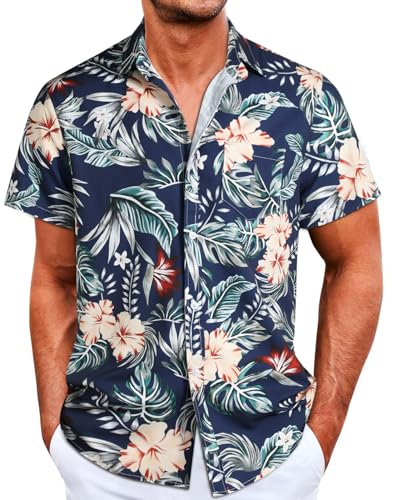 Danfiki Camisa Hawaiana Hombre Camisa de Playa Camisas de Verano