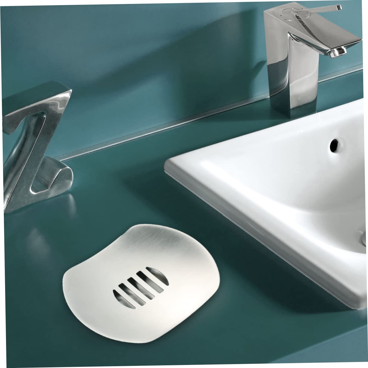 Jabonera De Acero Inoxidable Esmerilado De Doble Capa con Drenaje para Baño 3 Unidades