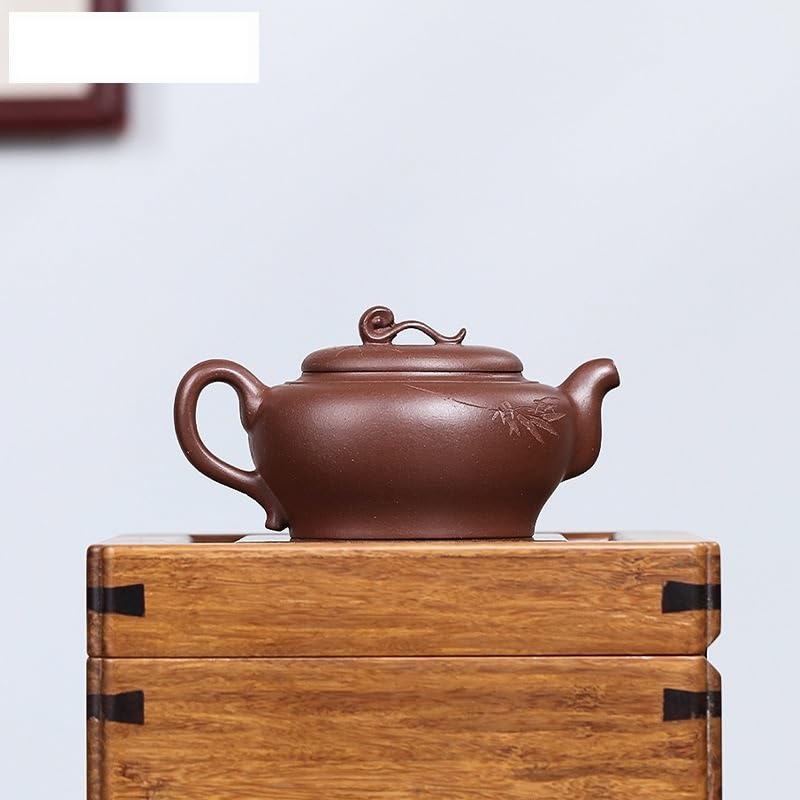 Théière Chinoise en Argile Violette créative de 240 ML, fabriquée à la Main avec Filtre, en Terre Cuite Violette Brute. Service à thé Chinois Zisha. Infuseur à thé en Vrac.