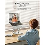 Nulaxy Fully Adjustable Laptop Stand for Desk, Dual Foldable Aluminum Computer Riser with Heat-Vent, Ergonomic Notebook Holder Portable Office Accessories Compatible with All 10-17" Laptops, Silver - Image 3