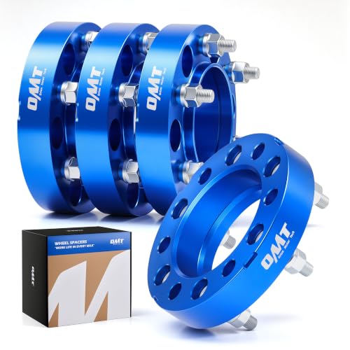 Image of OMT 6x5.5 Wheel Spacers with 106mm Center Hub Bore, Set of 4 | 1.25 Inch Hubcentric Wheel Spacers with M12x1.5 Studs Compatible with FJ Cruiser Tacoma 4Runner Tundra