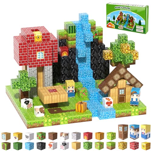 Fitrobust 100-Piece Magnetic Blocks (0.78", Forest Colors)