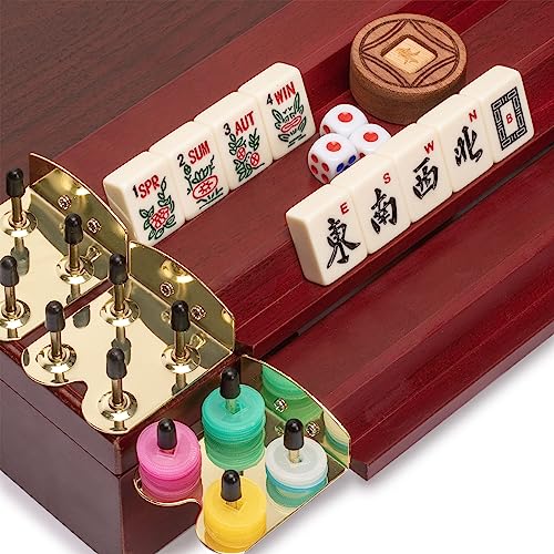 American Mahjong Set Classic con 166 Fichas y Estuche de Madera miniatura 2