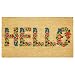 mDesign Rectangular Coir and Rubber Entryway Welcome Doormat with Natural Fibers for Indoor or Outdoor Use - Decorative Floral Design - Tan/Multi Color