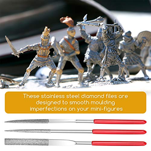 Miniature and Model Files, Includes Diamond File Set (Round, Flat and Triangular, 9 Piece) - Image 5