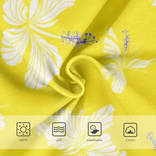 Bright Toddler Underwear Floral 2t Cotton Panties for Girl White Hibiscus Flowers Yellow Underpants Briefs3