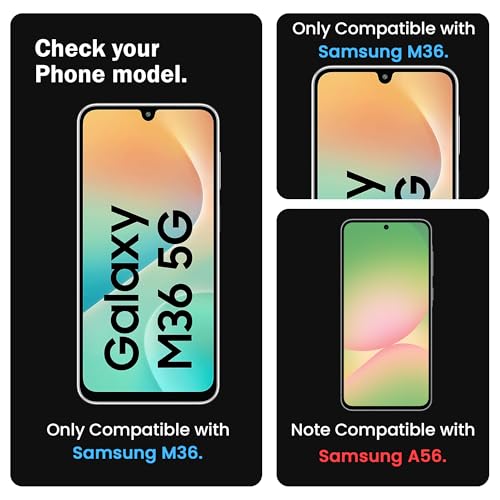 Image of FIRST MART Tempered Glass Screen Protector for Samsung Galaxy M36 / Samsung F36 - Full-Glue Screen Guard, 3D Edge to Edge, HD Clear, Bubble-Free, Case-Friendly, Black, Pack of 2