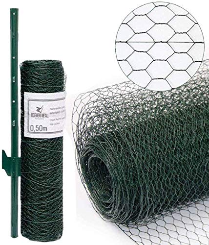 NIEDERBERG METALL chainlinkomheining zeshoekig gevlochten draadomheining volièregaas gaas rol 15 m hoogte 0,5 m MW 25 x… - Image 3