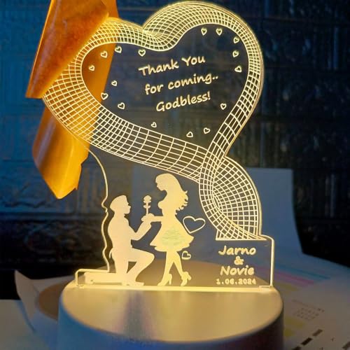 Image of Customized LED Name Lamp for Couples - Personalized 3D Night Lamp with Name, Romantic Bedroom Decor Light, Birthday Gift for Girls & Women for Wife Husband, Custom Night Lamp