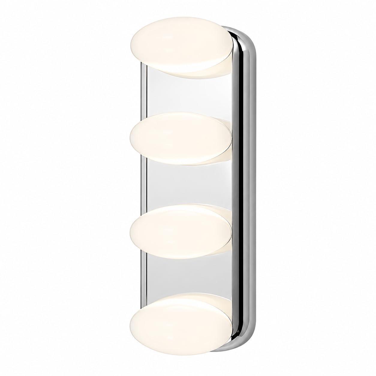 Burakh Silver Led Makeup Mirror Light – Cordless 4 Led Vanity Lighting With Suction Cups, Portable Travel Cosmetic Light, Battery Powered Mirror Lamp For Dressing Table & Bathroom (Silver)