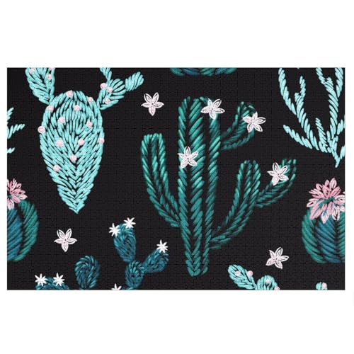 カクタス3 木製パズル パズル 娯楽 知育玩具 ストレス軽減 減圧 ジグソーパズル 装飾 室内装飾 壁飾り 誕生日プレゼント 初心者向け 子供 大人 1000 PCS