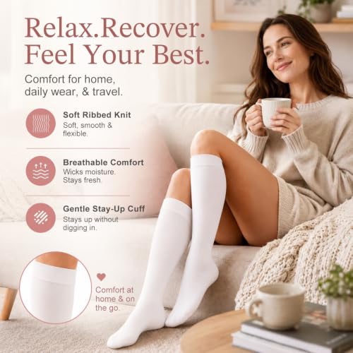 Image of Laite Hebe 4 Pairs-Compression Socks for Women&Men Circulation-Best Support for Nurses,Running,Athletic
