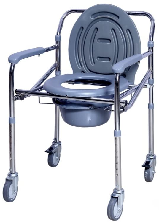 HEALGROW Heavy Foldable, Height Adjustable Steel Disabled Commode Chair with Wheel Toilet Seat (B0D1CTK69D) Amazon Price History, Amazon Price Tracker