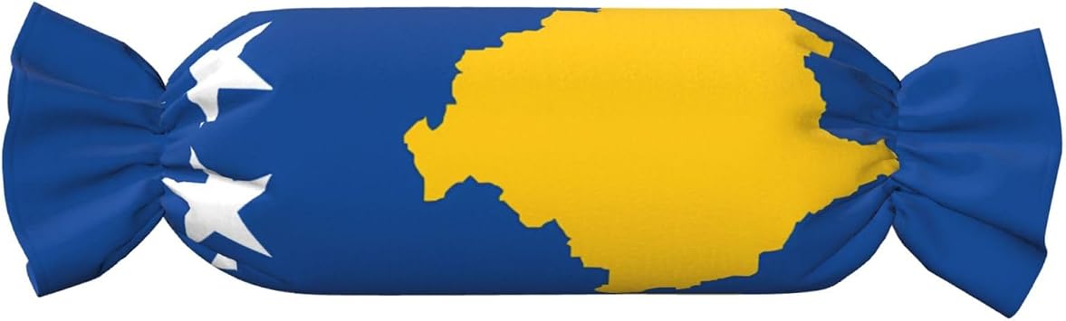 Flag of Kosovo Candy Plush Pillow is Soft Skin Friendly Fluffy Durable Fashionable and Creative Home Decoration