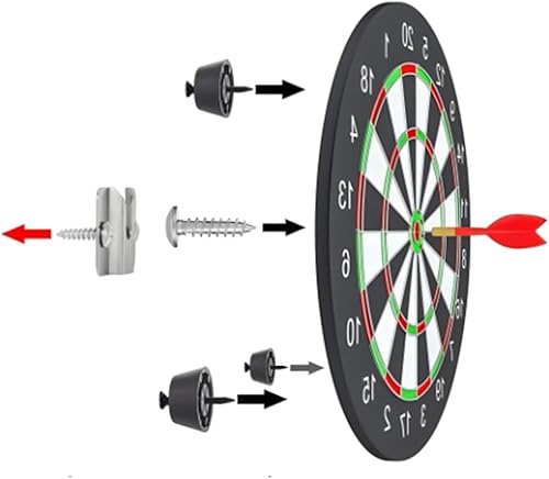 Miniatura 5 de Meuey Lyot Soporte de montaje para tablero de dardos portátil, soporte de pared, accesorios para tablero de dardos con almohadillas y tornillos, 1