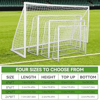 Soccer Netting TOPINCN Soccer Net Durable Soccer Goal Nets Sports For Lacrosse And Soccer ( 6X4foot,8X6foot,12X6foot,24X8foot)(24X8FT Replacement Goal Nets