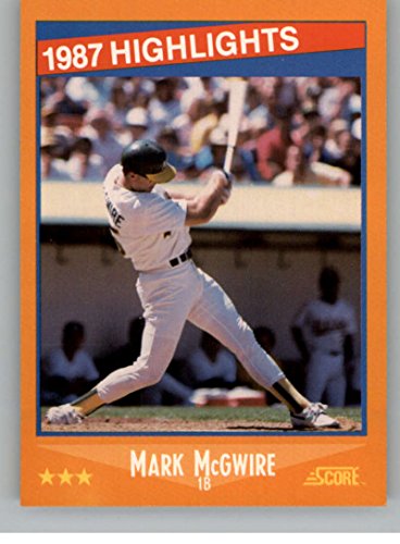 1988 Score 659 Mark McGwire HL Oakland Athletics Official MLB Baseball Trading Card in Raw (NM or Better) Condition