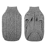 Queenmore Hundepullover Mittelgroße Hunde Wärme Dackel Hundepulli Strick Pullover Hund Strickmantel Mit Zopfmuster Hundepullover Französische Bulldogge Bulldog Chihuahua Katzen Corgi, Dunkelgrau, M