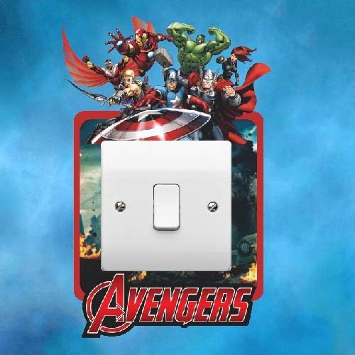 ELITEPRINT Avengers Light Switch Surround Sticker Skin Theme Graphic Decal Bedroom Kids Boys Girls