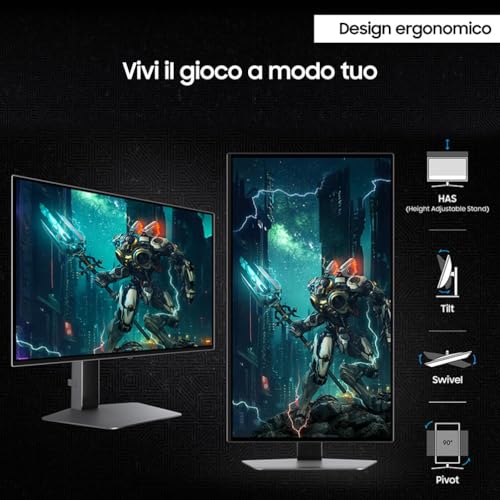 Monitor Gaming Odyssey OLED G6 (S27DG602), Flat, 27'', 2560x1440 (QHD), 16:9, HDR10+, OLED, 360Hz, 0,03ms (GtG), FreeSync Premium Pro, HDMI, USB, DP, HAS, Pivot - Monitor - Immagine 5