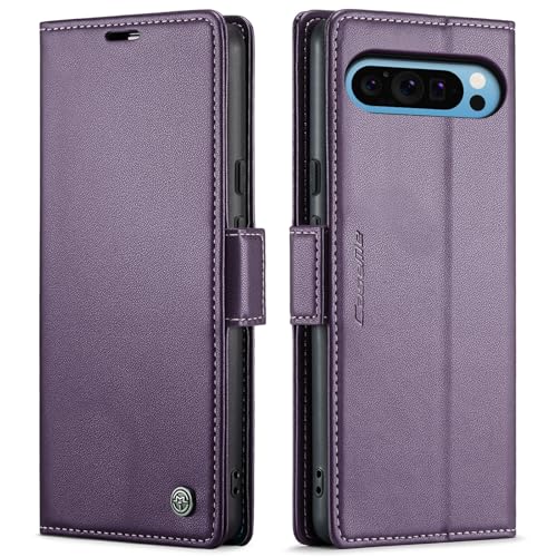 Cover per Google Pixel 10 Pro Pro XL Custodia con RFID Bloccaggio Premium Portafoglio a portafoglio a con chiusura magnetica custodia - viola pelle