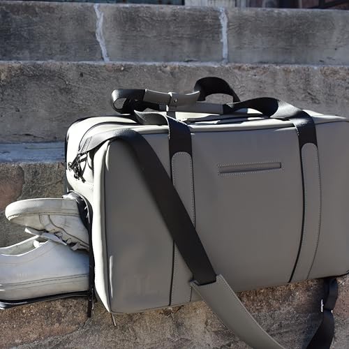 The FTL Pro Mens Travel Bag - 30L Premium Work to Gym Weekender Duffel with Garment Bag, Shoe Space & 18" Laptop Sleeve - Organized Athletic Business Carry On Hybrid, Fits Under Airplane Seat - Grey2