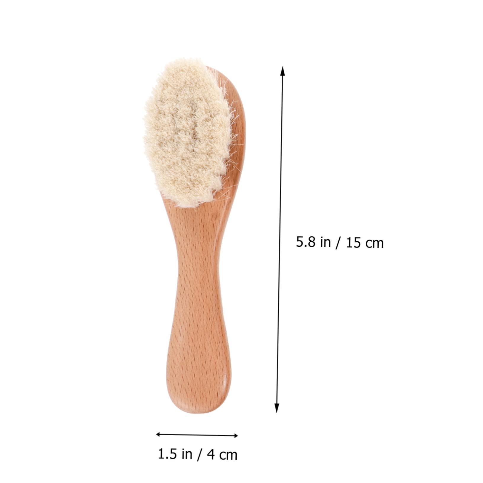 KOMBIUDA 4pcs Beech Wool Brush Cat Ear Comb Set for Baby Scalp Grooming Natural Wooden Baby Comb for Hair and Scalp Health