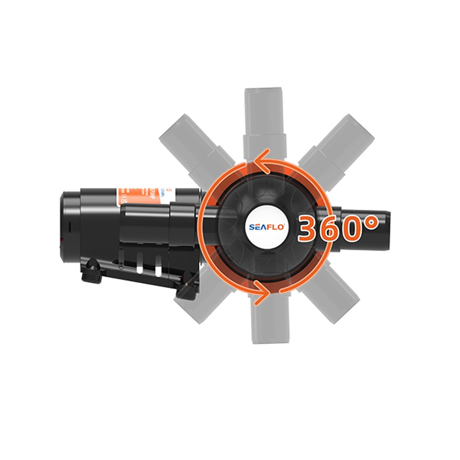 LIGHTEU®, Seaflo DC 24 V Membranpumpe Abwasserpumpe 5,0 GPM / 19 LPM Max 4 A kompakt drehbar selbstansaugend SFMTP2-07