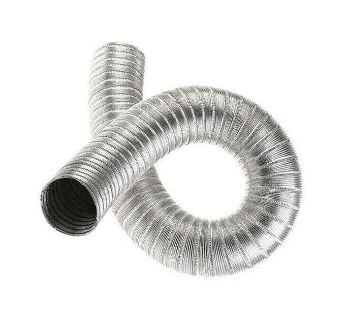 Aluminium Engine Air Duct Pipe - Flexible Air Intake Hose - Alloy Flexi Feed Tube. (75mm / 600mm)