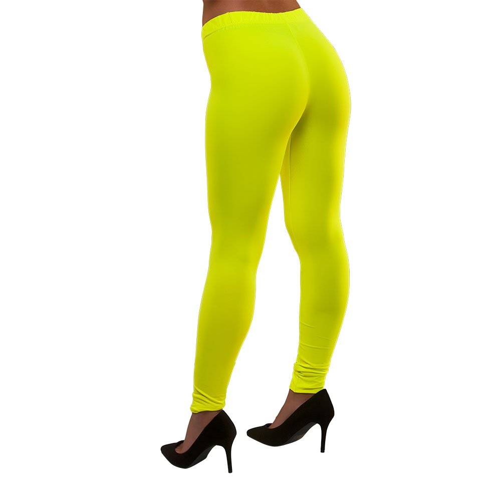 Wicked Costumes Adult 80's Leggings (Neon Yellow) - M/L (UK 12-16)