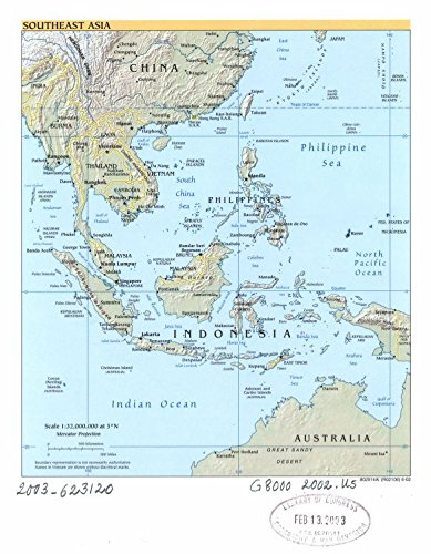 Miniatura 1 de Impresión histórica HP 18" x 24" 2002 mapa de Asia Sudoriental