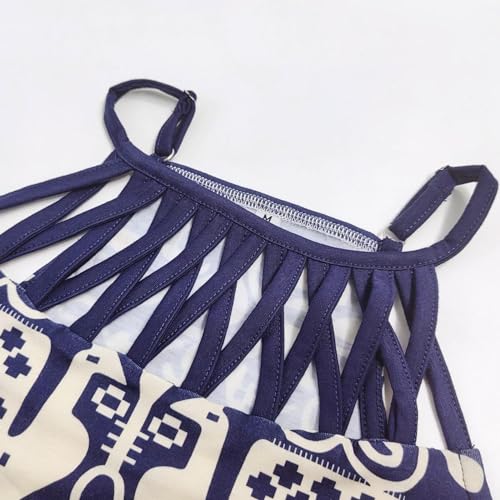 Image of BIRW Summer Dresses for Women 2026 Casual Floral Halter Neck A-line Beach Vacation Sundresses