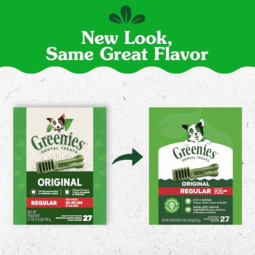 Image of Greenies Regular Dental Dog Treats, Original Chicken Flavor, 27 Count