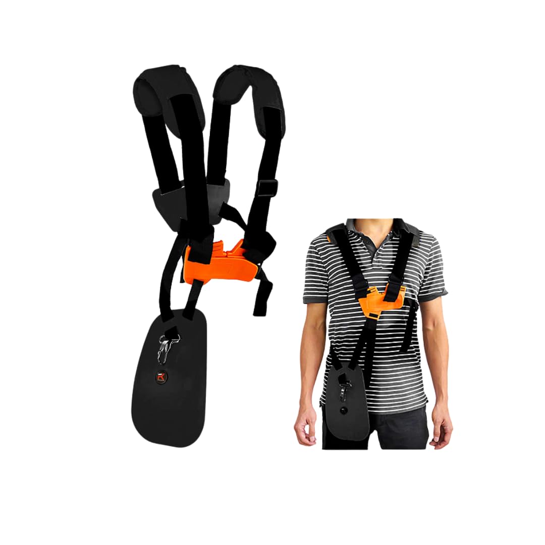 Fenton Krishi Adjustable Safety Harness Belt for Brush Cutter – Comfortable & Durable Shoulder Strap for Grass Trimmer (Black)