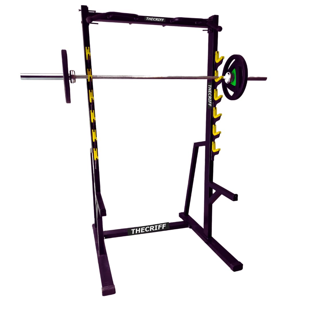 TheCriff Heavy Duty Squat Rack with Pull-Up Bar for Home Gym & Commercial Use |Multi-Functional Power Cage for Weightlifting, Strength Training & Bodybuilding |Adjustable Barbell Support Fitness Rack-image-10