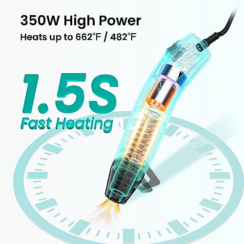 Resiners Heat Gun for Resin, 350W Fast Heating Dual Temp Heat Gun (482°F~662°F) with 3 Nozzles & 3 Silicone Covers, 4.9Ft Long Heat Gun for Bubble Remove,Vinyl Shrink Wrap,Candle Making,Epoxy Resin 3 Resiners Heat Gun for Resin, 350W Fast Heating Dual Temp Heat Gun (482°F~662°F) with 3 Nozzles & 3 Silicone Covers, 4.9Ft Long Heat Gun for Bubble Remove,Vinyl Shrink Wrap,Candle Making,Epoxy Resin - Image 3
