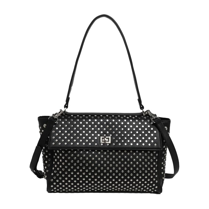 Bolso Satchel de Mano para Mujer en Cuero Vegano Negro miniatura 1
