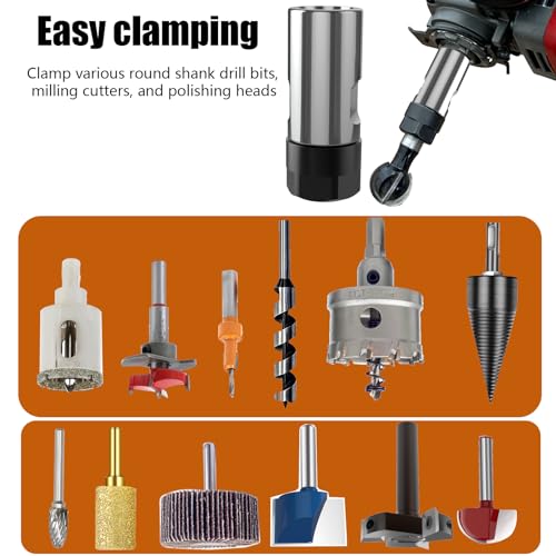 Image of 5 /8 inch-11 Thread Angle Grinder Extension Shaft Set Electric Drill Conversion Collets Adapter Woodworking Tool Accessories Include Spring Collet (6, 1 /4, 8, 9.5, 10, 1 /2) 7PCS
