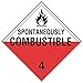 Labelmaster Z-RVW21 Spontaneously Combustible Hazmat Placard, Worded, Rigid Vinyl (Pack of 25)