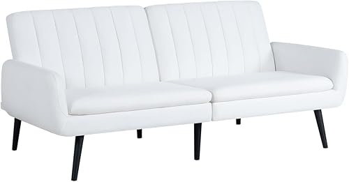 Naomi Home Raven - Sofá cama futón moderno, sofá convertible con respaldo dividido de lino para sala de estar, sofá cama moderno de mediados de disponible en Yaxa Peru