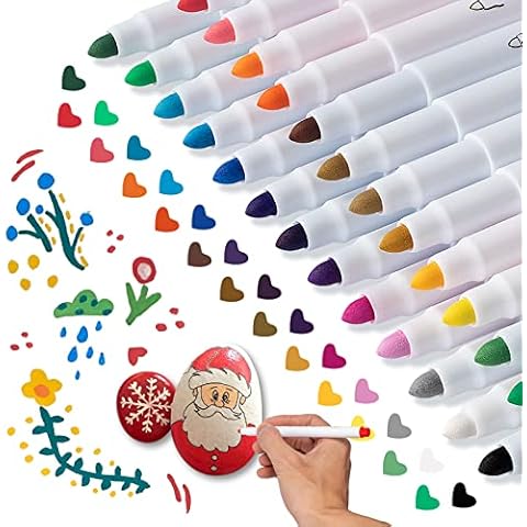 APOGO Acrylic Paint Pens Markers Permanent 25 Colors Fine Tip Paint Pens for Rock Painting Wood Glass Fabric Paper Ceramic Stone Arts and Crafts for Adults Kids Birthday Christmas Gift for Girls Boys Cover