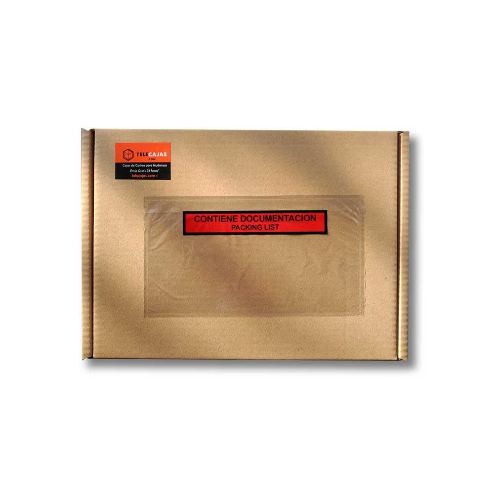 Sobres Adhesivos Packing List “Contiene Documentación” | Bolsas Portadocumentos Transparentes para Envíos | Sobres Resistentes para Facturas y Documentos en Empaque y Paquetería (225x122 mm)