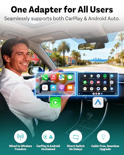 OTTOCAST Mini Pico Wireless CarPlay Adapter, No More Cables, Dual Phone Memory, One-Button Switch, Wi-Fi 6 & Bluetooth 5.4 — view 2